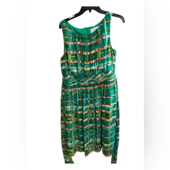 Jessica Howard | Dresses | Jessica Howard Printed Chiffon Sleeveless Ruffle  Pleated Dress Self Tie Belt4 | Poshmark